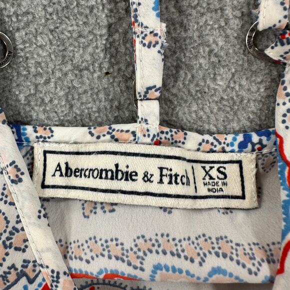Abercrombie & Fitch Paisley Ruffle Hem Tank Top Size X-Small Strappy V-Neck - Picture 6 of 8